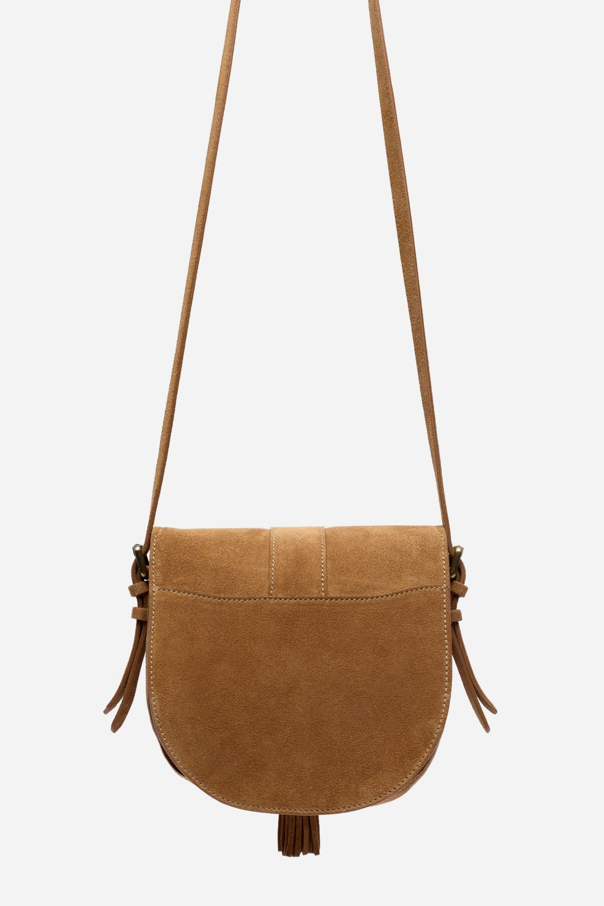 ITALIAN SUEDE BUCKLE SADDLE BAG