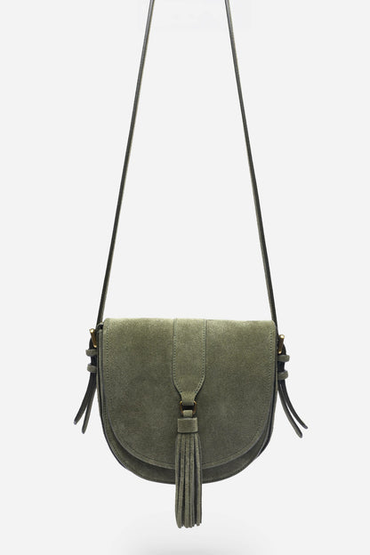 ITALIAN SUEDE BUCKLE SADDLE BAG
