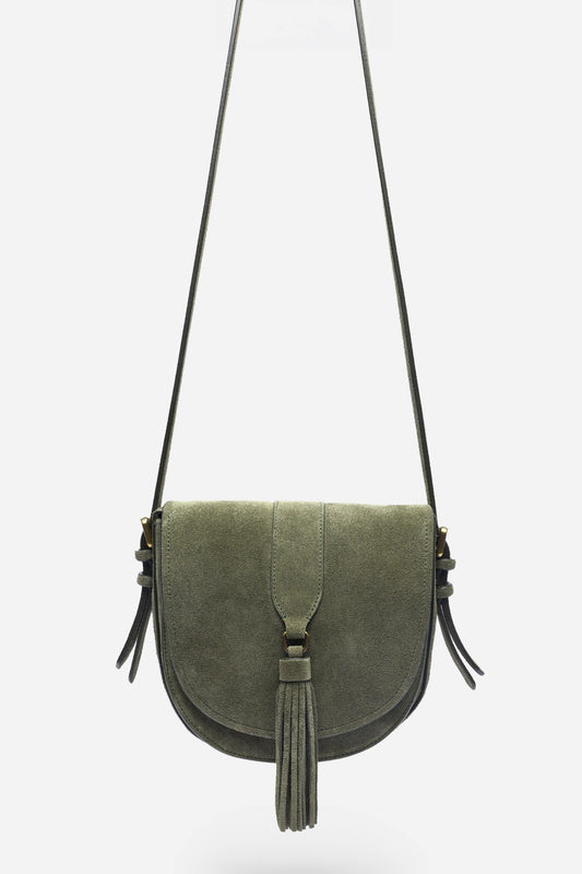 ITALIAN SUEDE BUCKLE SADDLE BAG