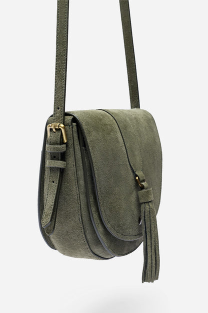 ITALIAN SUEDE BUCKLE SADDLE BAG