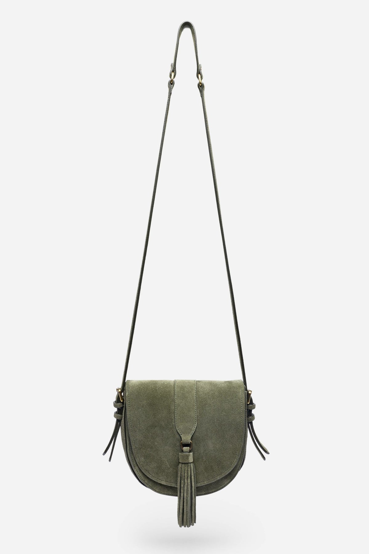 ITALIAN SUEDE BUCKLE SADDLE BAG
