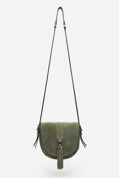 ITALIAN SUEDE BUCKLE SADDLE BAG