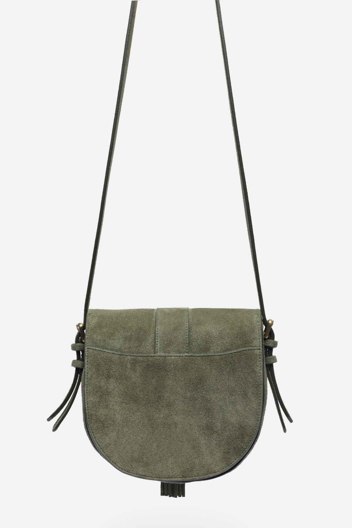 ITALIAN SUEDE BUCKLE SADDLE BAG