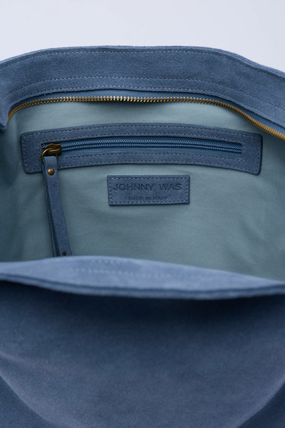 ITALIAN SUEDE CROSSBODY BUCKET BAG