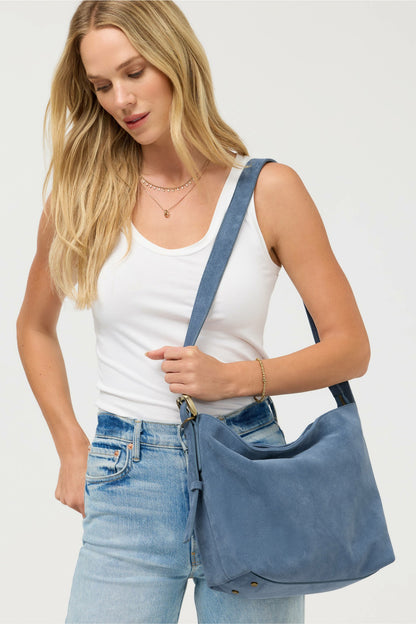 ITALIAN SUEDE CROSSBODY BUCKET BAG