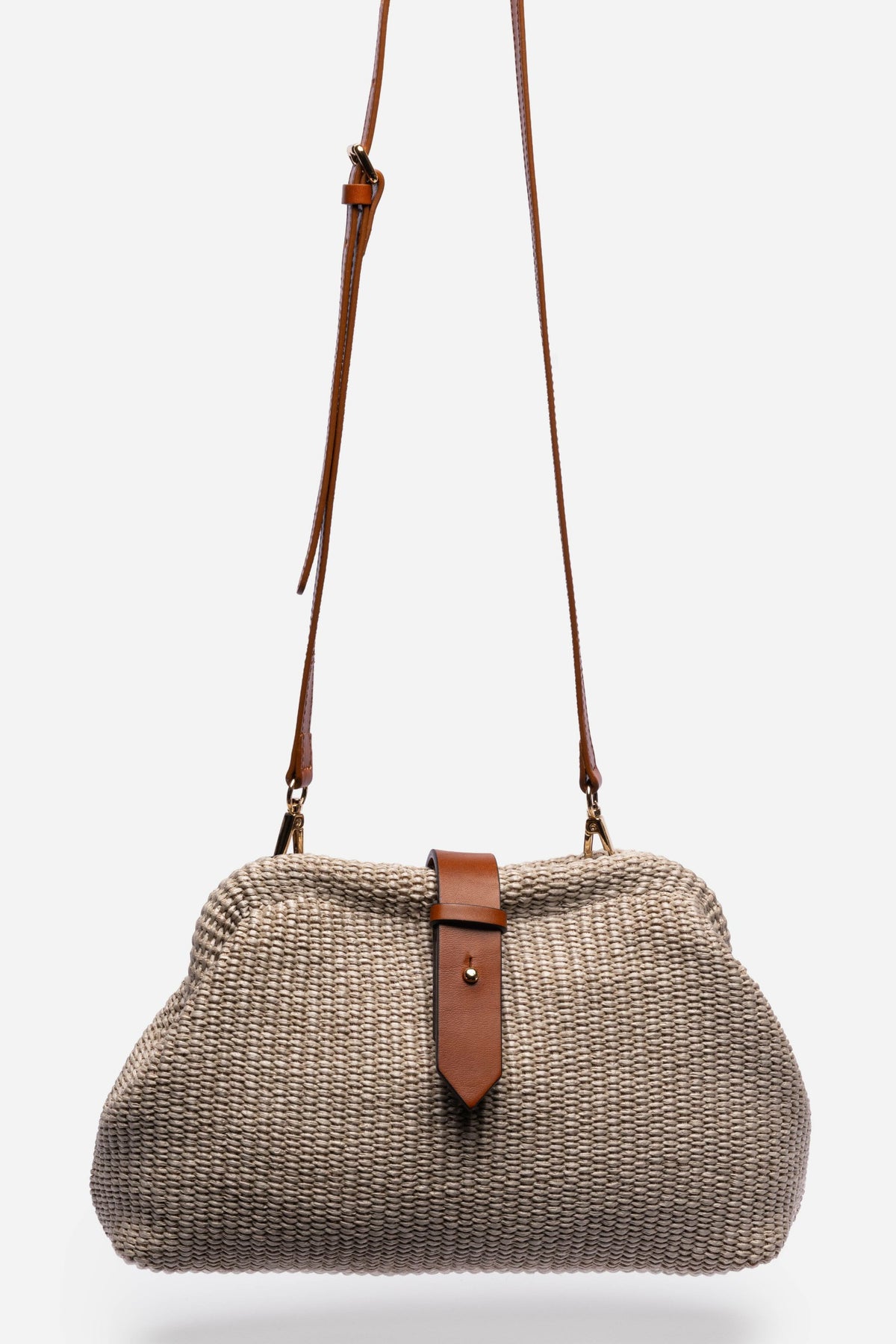 ITALIAN RAFFIA CROSSBODY CLUTCH