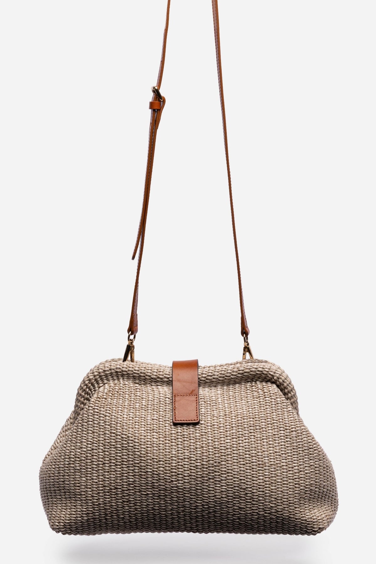 ITALIAN RAFFIA CROSSBODY CLUTCH