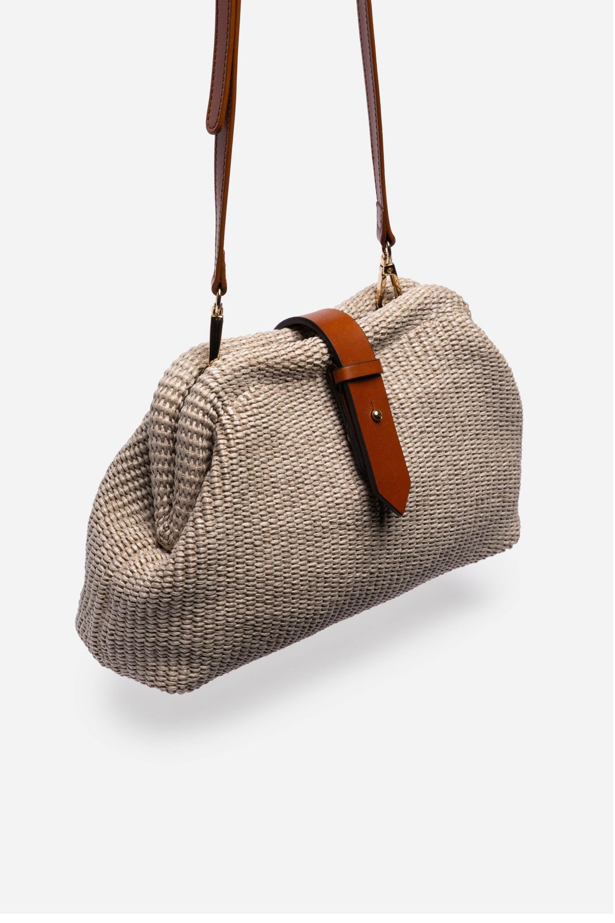 ITALIAN RAFFIA CROSSBODY CLUTCH