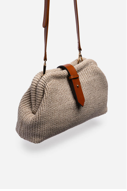 ITALIAN RAFFIA CROSSBODY CLUTCH