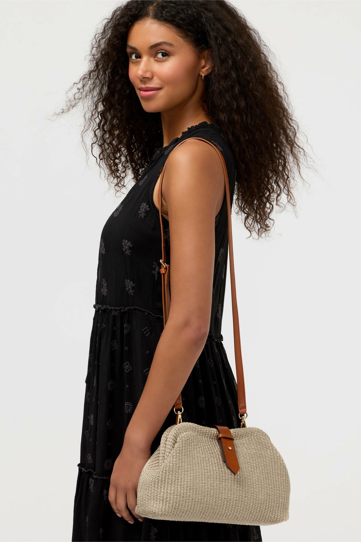 ITALIAN RAFFIA CROSSBODY CLUTCH