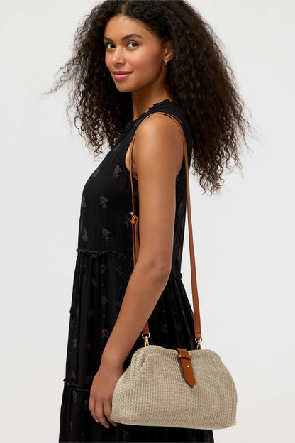 ITALIAN RAFFIA CROSSBODY CLUTCH