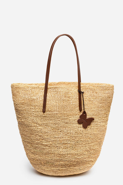 ITALIAN RAFFIA LARGE TOTE BAG