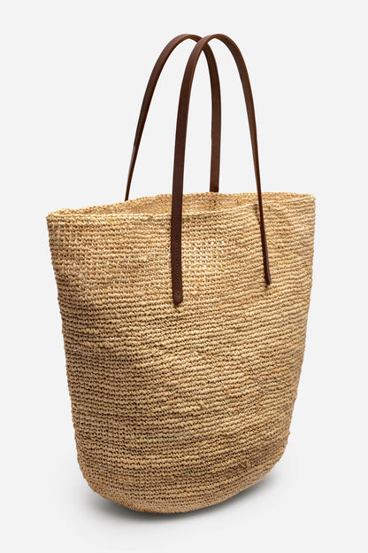 ITALIAN RAFFIA LARGE TOTE BAG