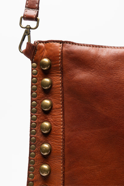 ITALIAN LEATHER STUDDED CROSSBODY