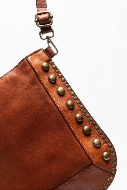 ITALIAN LEATHER STUDDED CROSSBODY