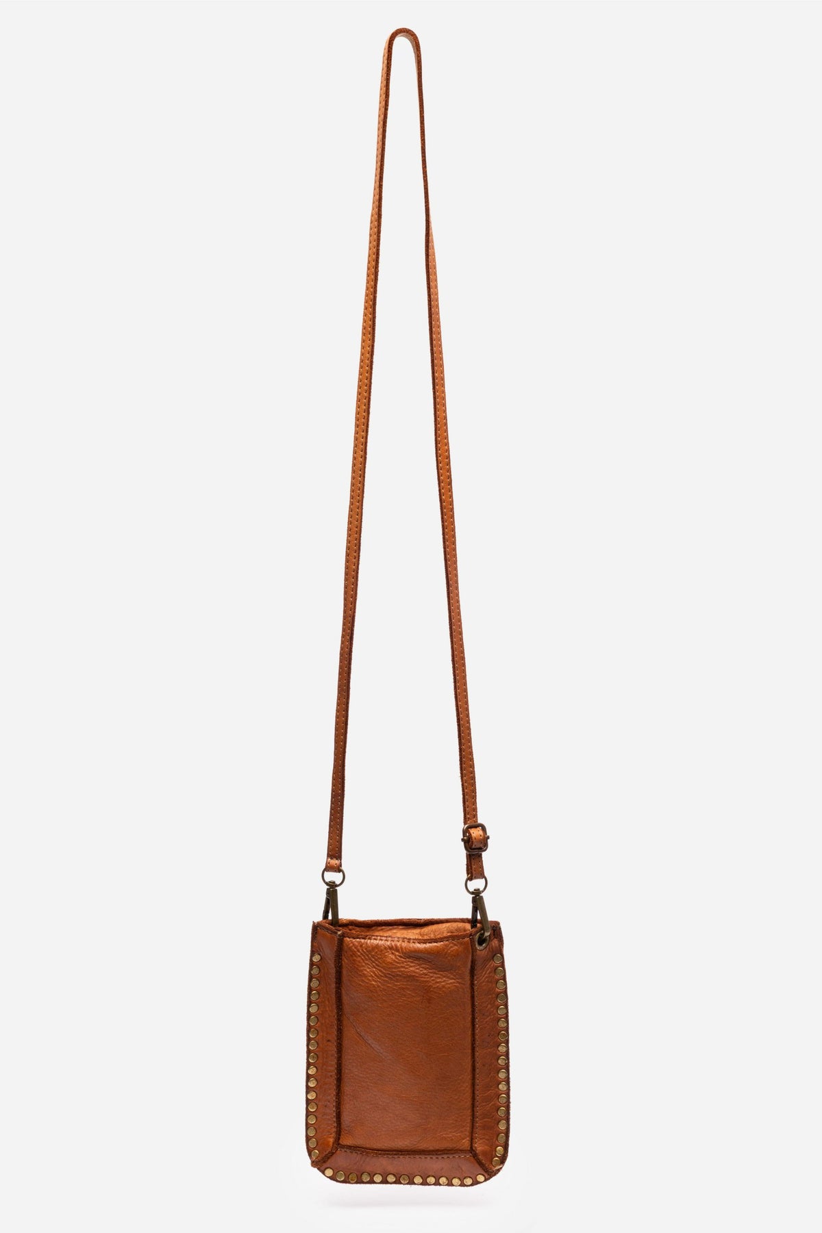 ITALIAN LEATHER STUDDED CELL PHONE CROSSBODY