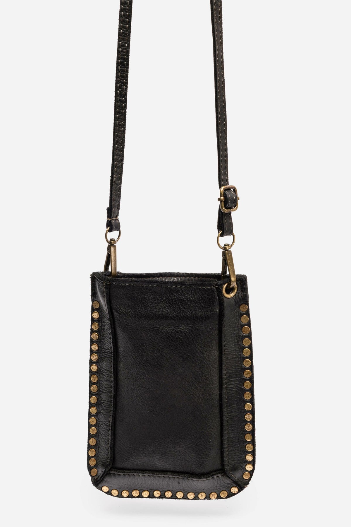 ITALIAN LEATHER STUDDED CELL PHONE CROSSBODY