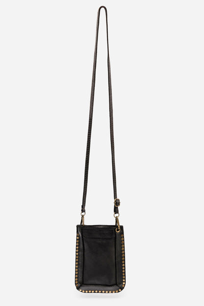 ITALIAN LEATHER STUDDED CELL PHONE CROSSBODY