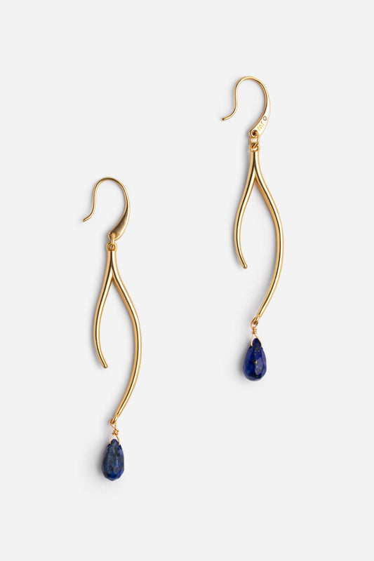 SEMIPRECIOUS TEAR DROP BRANCH EARRINGS