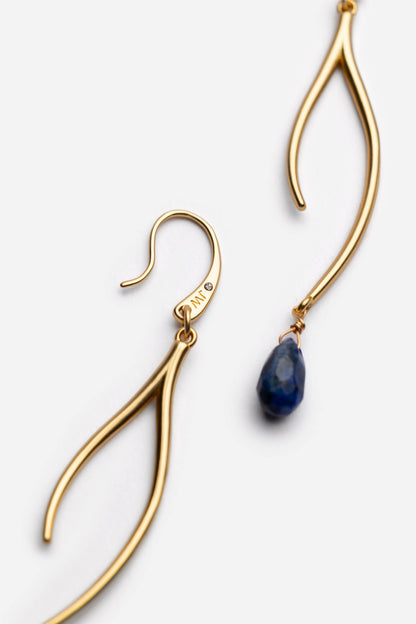 SEMIPRECIOUS TEAR DROP BRANCH EARRINGS