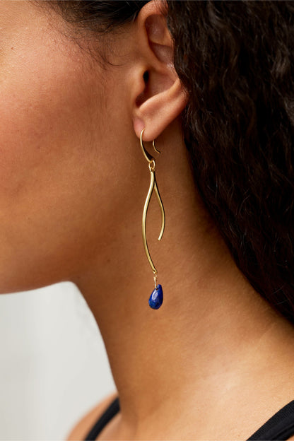 SEMIPRECIOUS TEAR DROP BRANCH EARRINGS