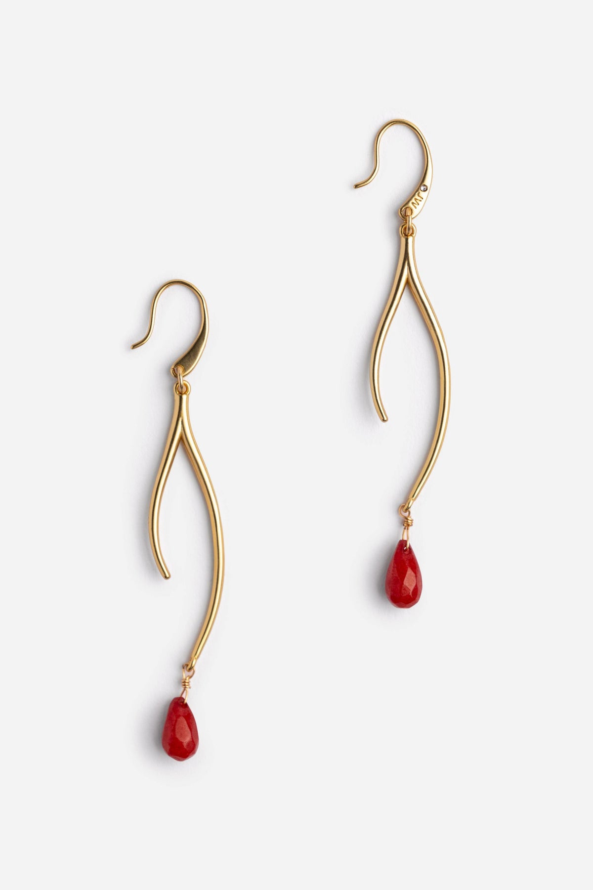 SEMIPRECIOUS TEAR DROP BRANCH EARRINGS