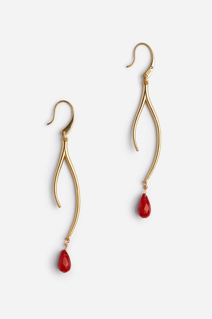 SEMIPRECIOUS TEAR DROP BRANCH EARRINGS