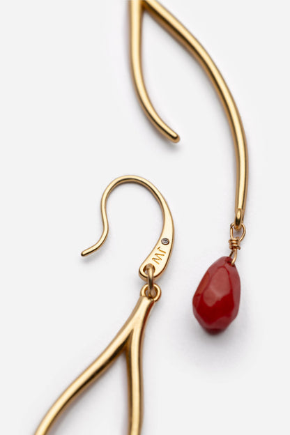 SEMIPRECIOUS TEAR DROP BRANCH EARRINGS