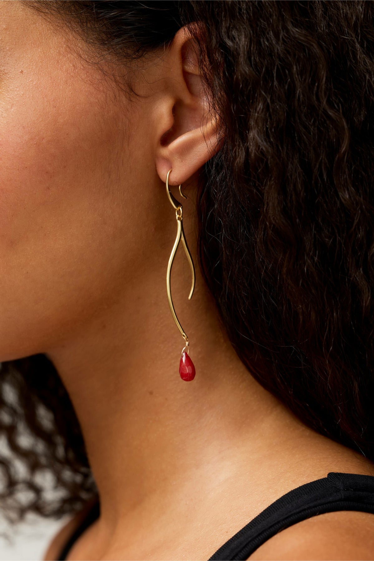 SEMIPRECIOUS TEAR DROP BRANCH EARRINGS