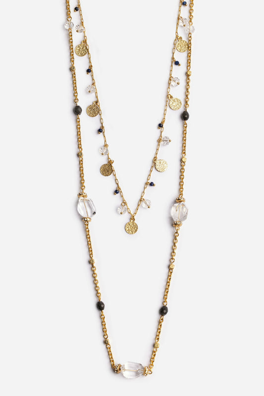 TWO STRAND MULTI BEAD NECKLACE