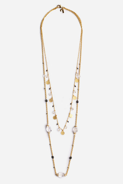 TWO STRAND MULTI BEAD NECKLACE