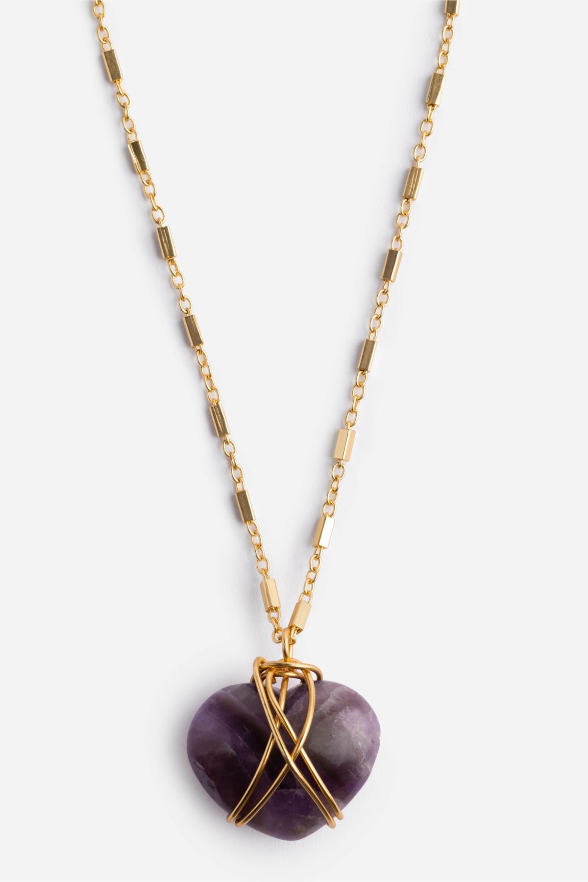 WIRE WRAPPED HEART PENDANT NECKLACE