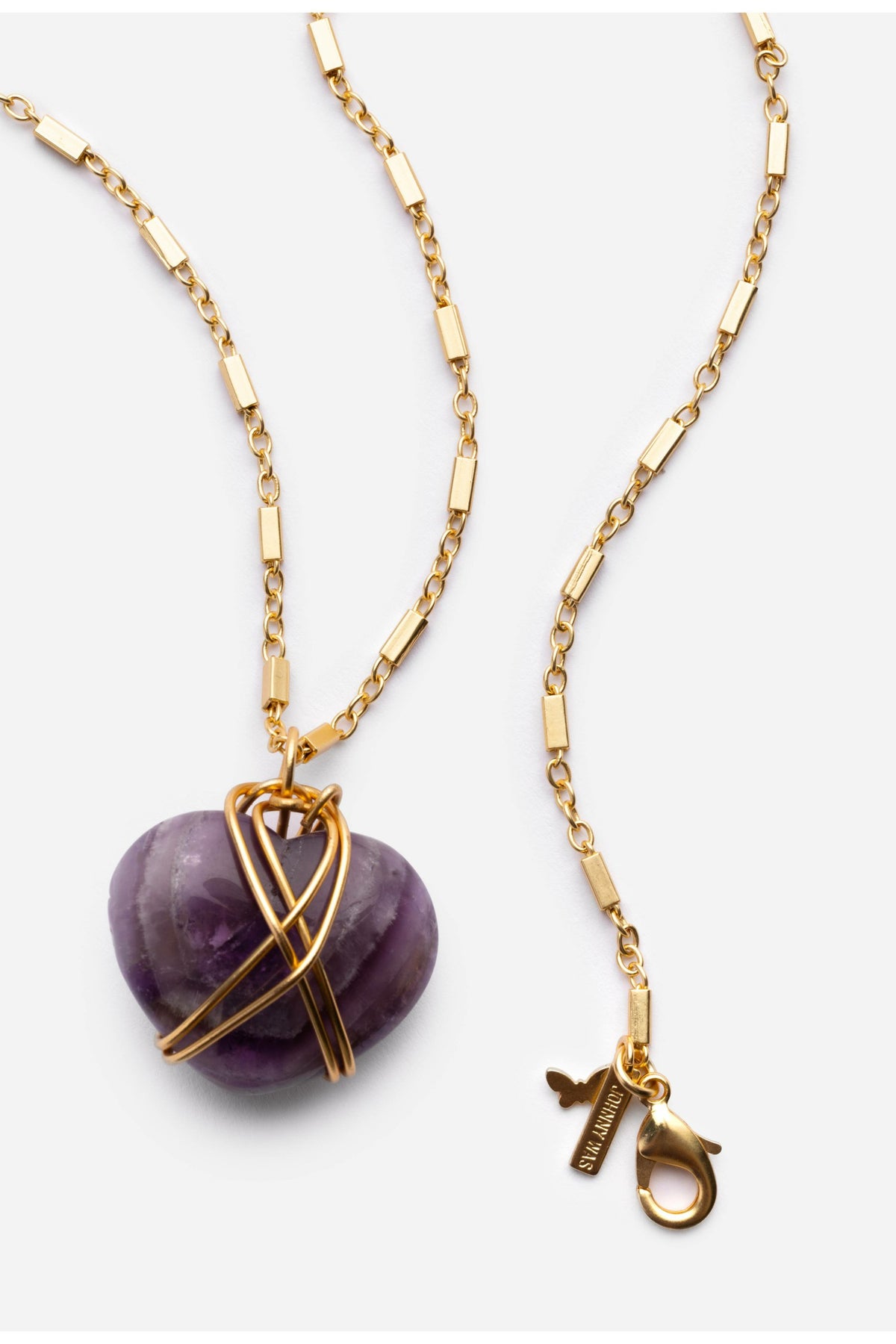 WIRE WRAPPED HEART PENDANT NECKLACE