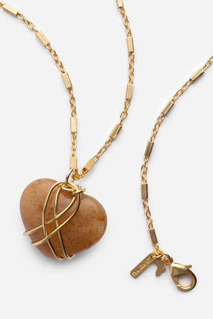 WIRE WRAPPED HEART PENDANT NECKLACE