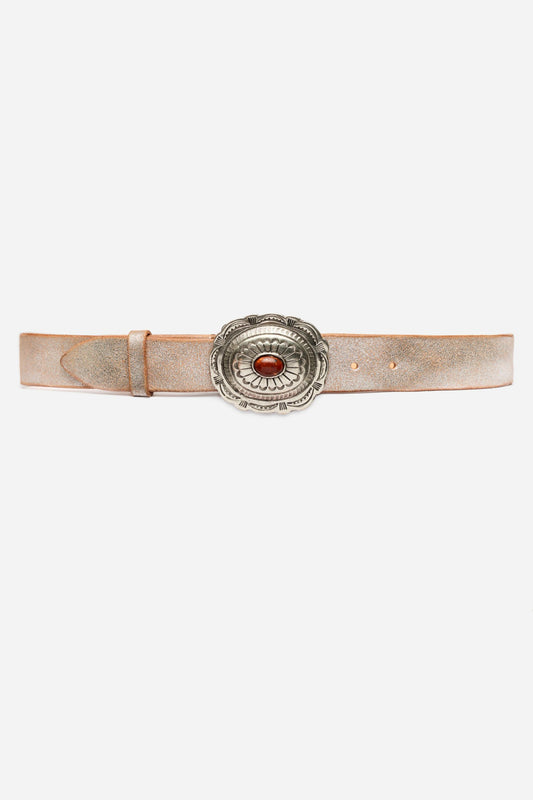 ARGENTO ITALIAN LEATHER METALLIC BELT