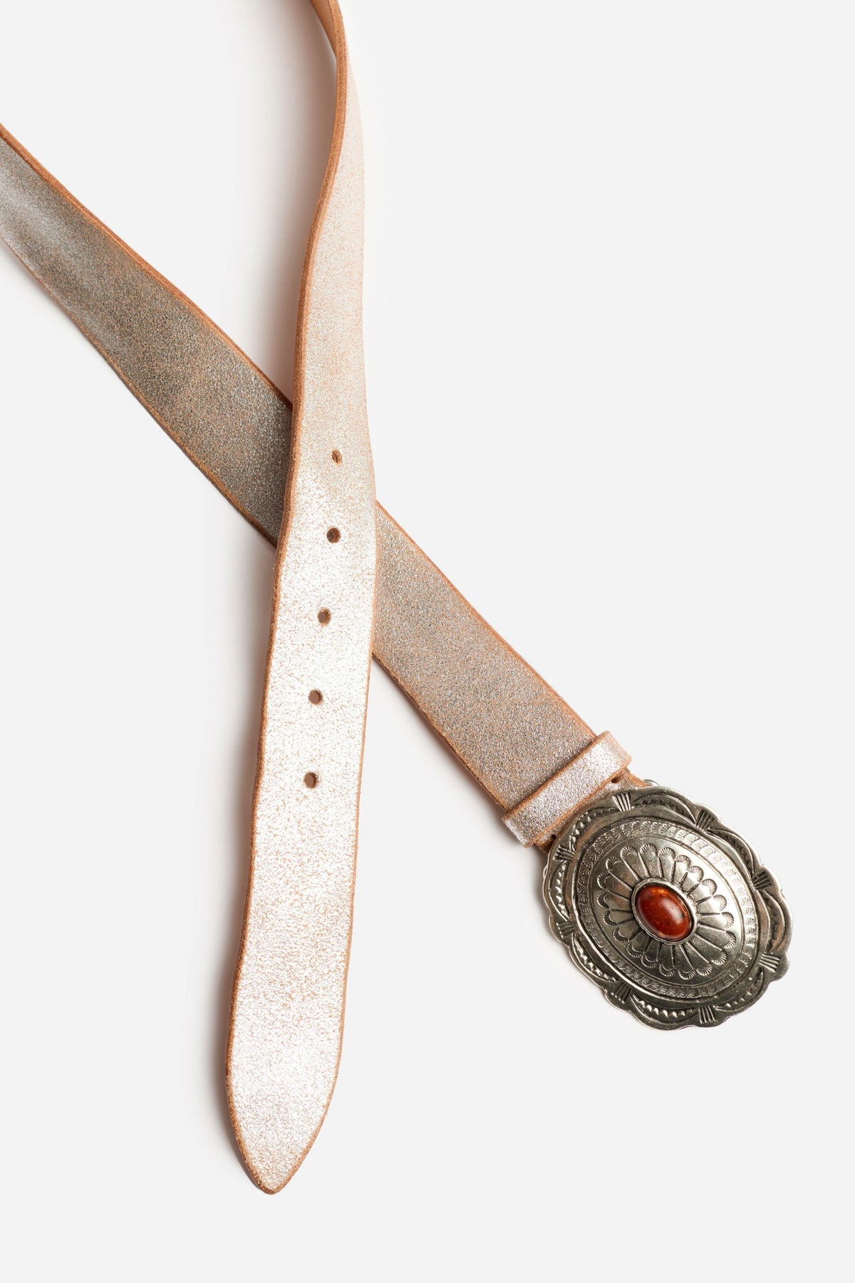 ARGENTO ITALIAN LEATHER METALLIC BELT