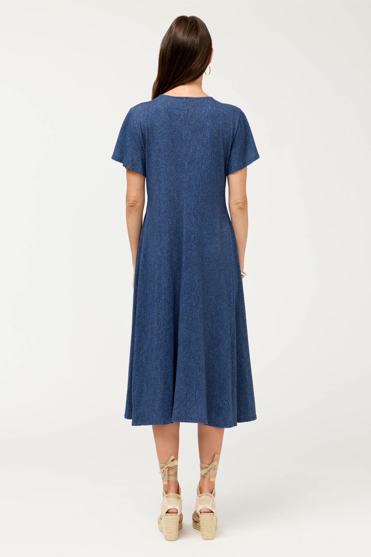 FLUTTER SLEEVE KNIT DRESS