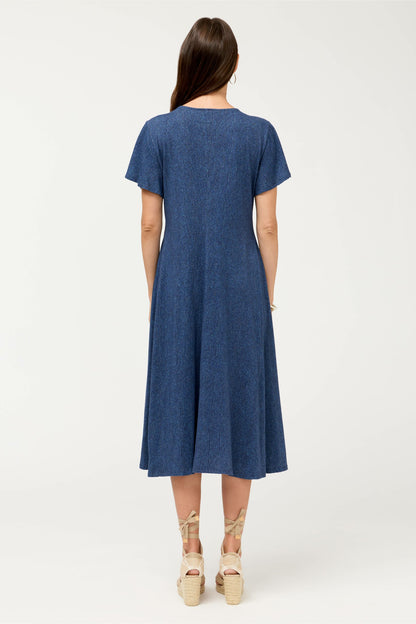 FLUTTER SLEEVE KNIT DRESS