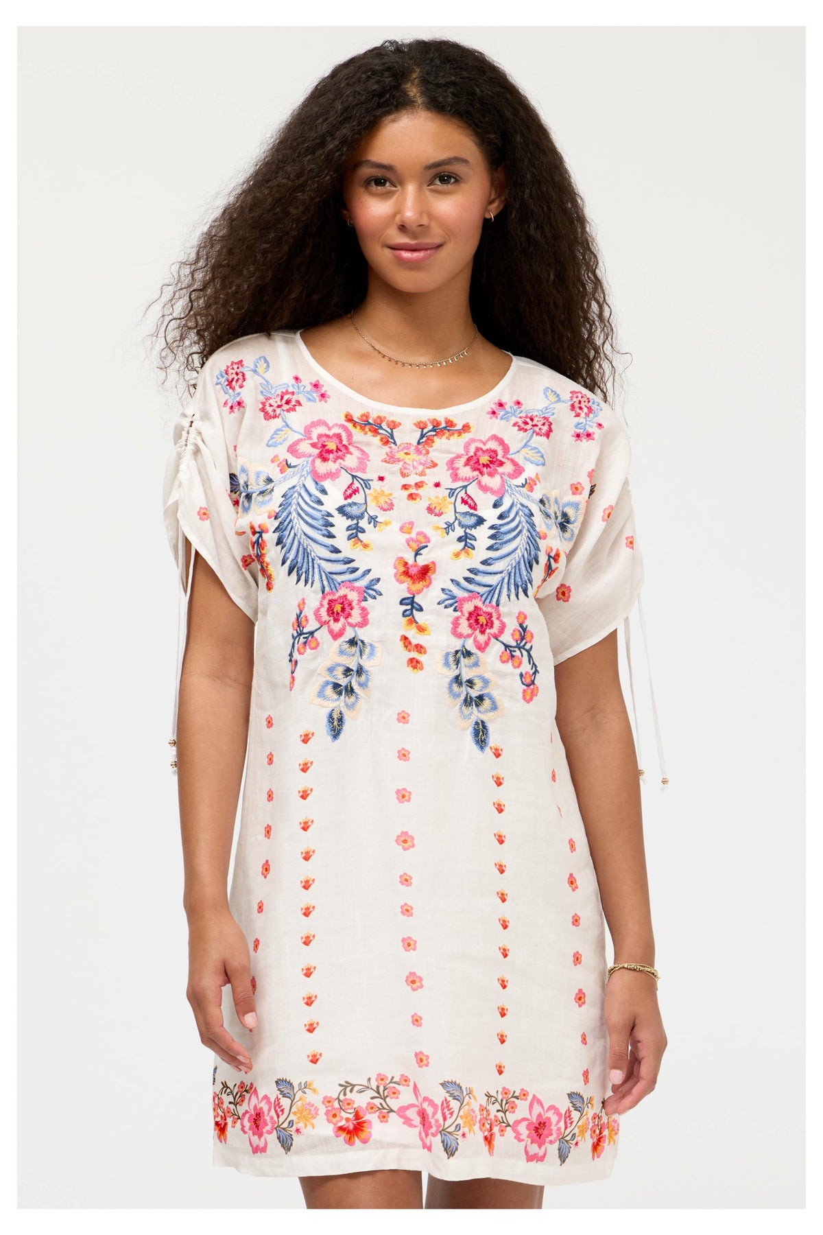 RUCHED SLEEVE DRESS