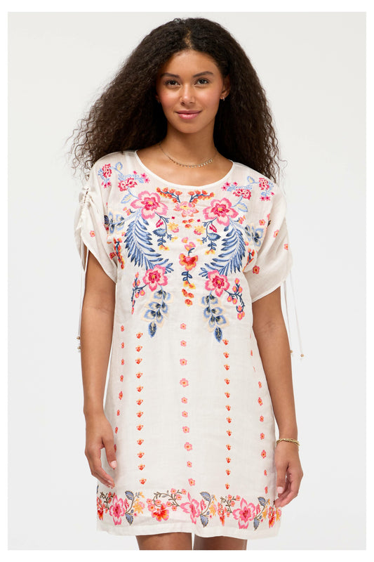 RUCHED SLEEVE DRESS