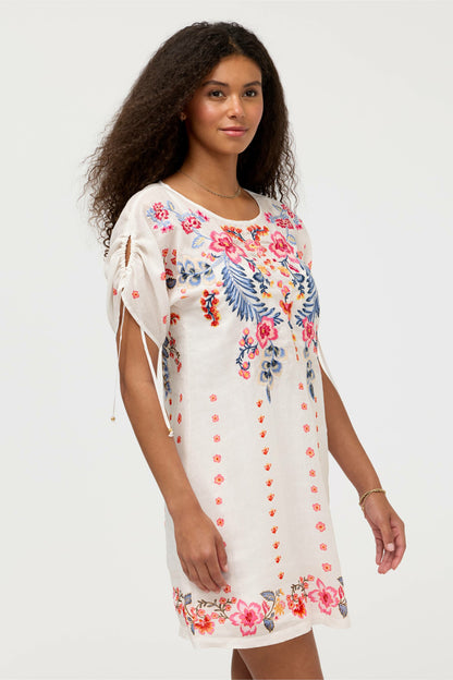 RUCHED SLEEVE DRESS