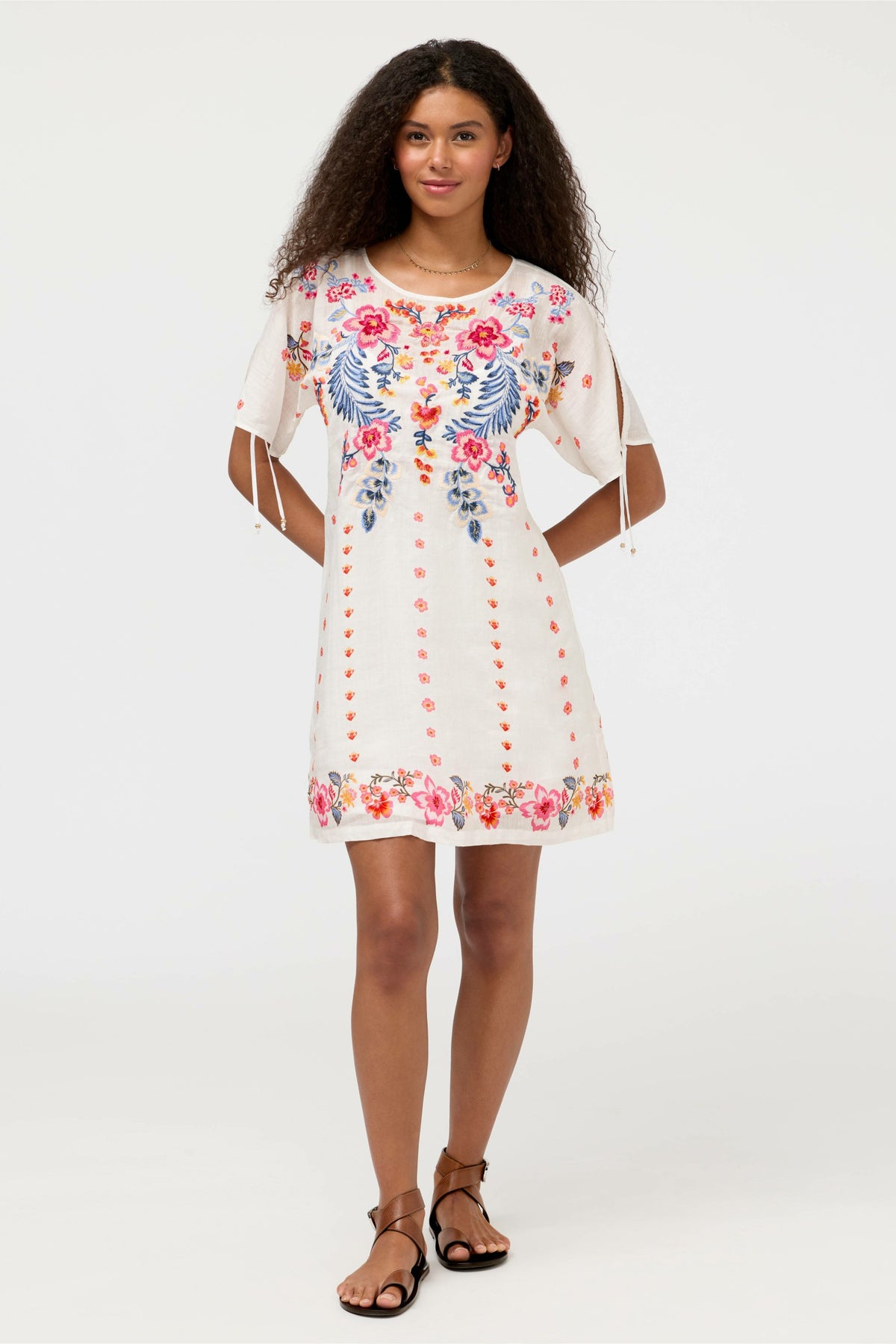 RUCHED SLEEVE DRESS