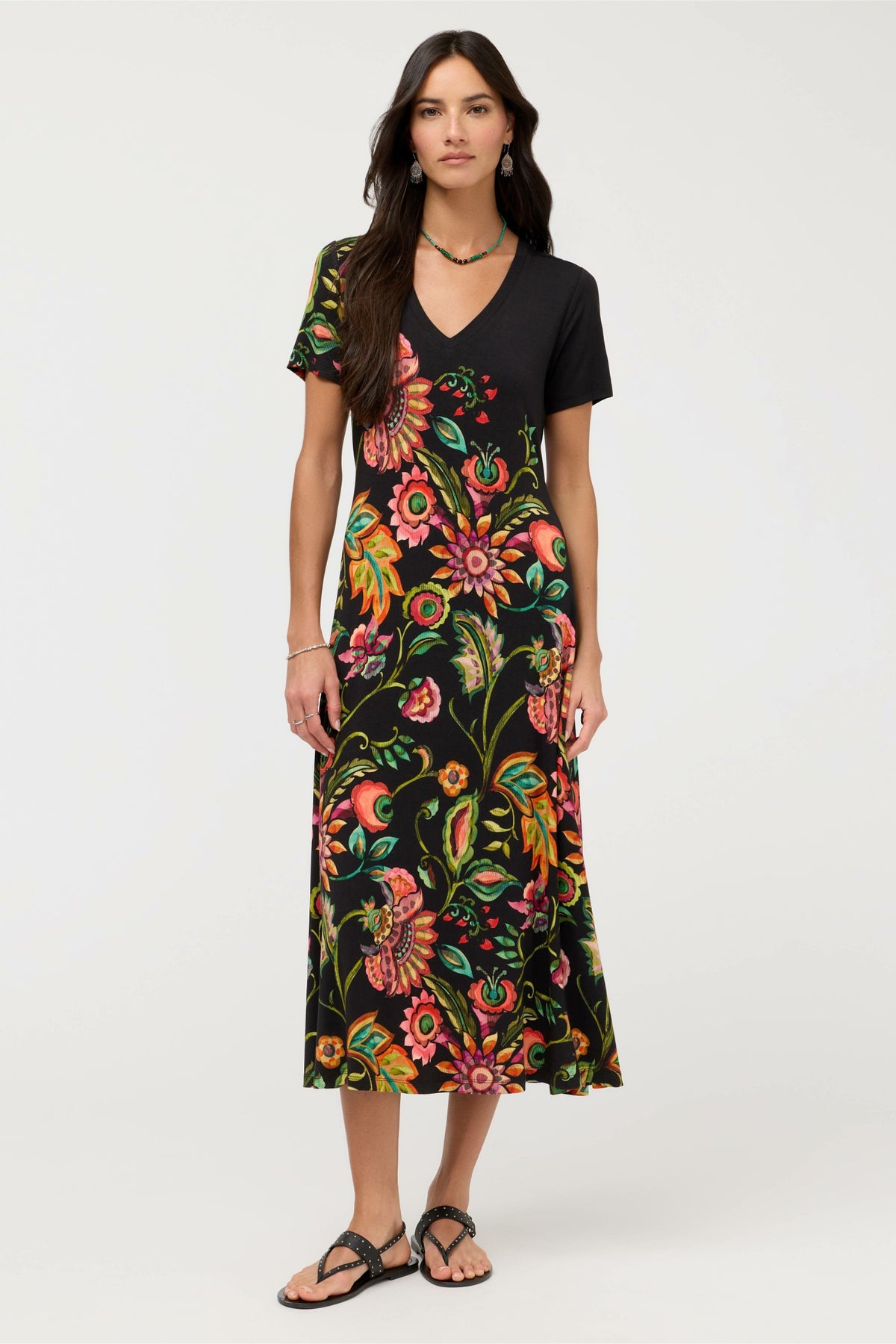 THE JANIE FAVORITE V-NECK CAP SLEEVE DRESS