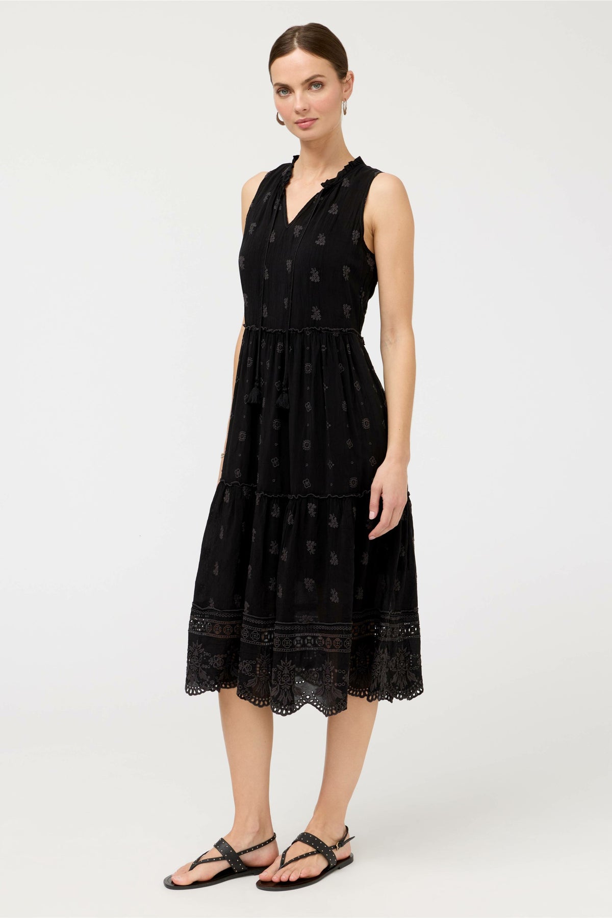 SUSILA MIDI TIERED DRESS