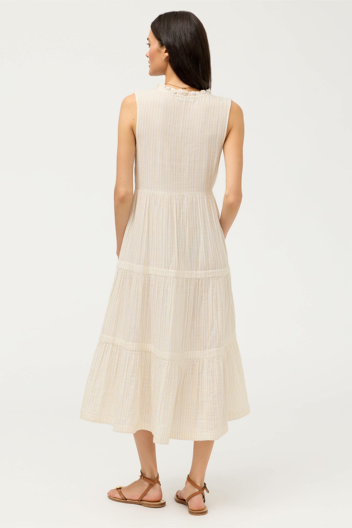 TIERED V-NECK MIDI