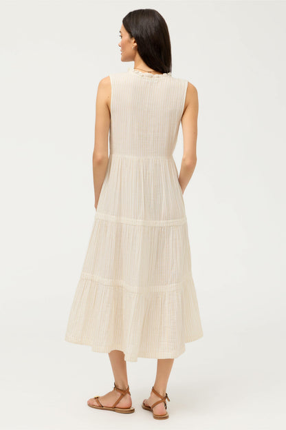 TIERED V-NECK MIDI