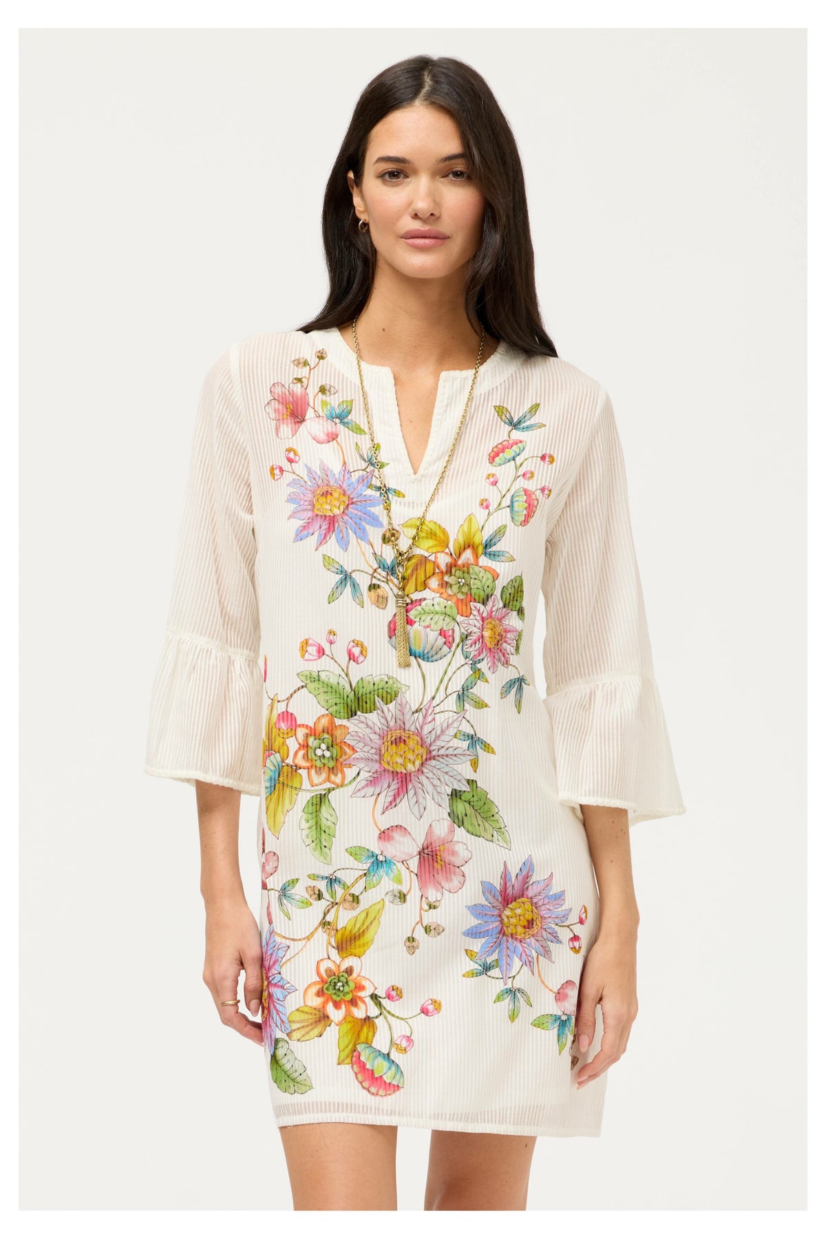 RUFFLE SLEEVE DRESS