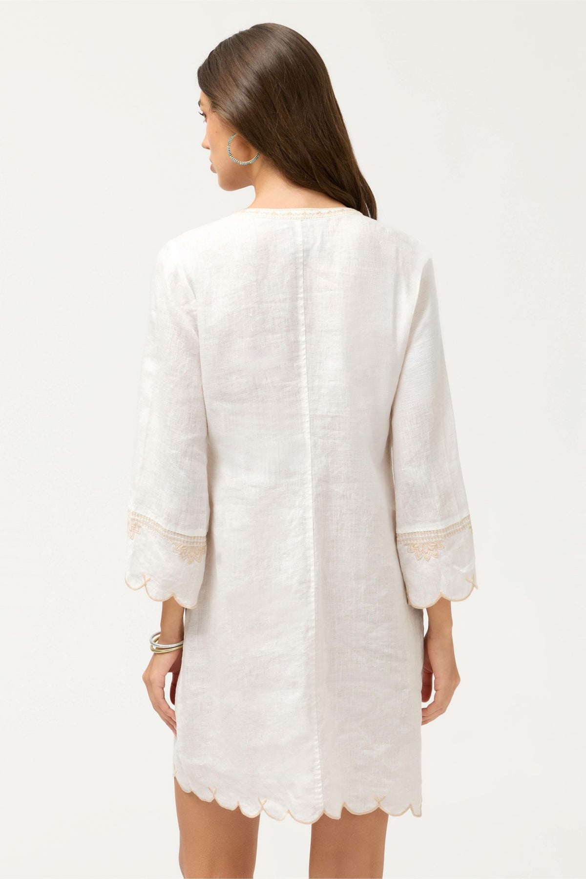 LINEN SCALLOP DRESS