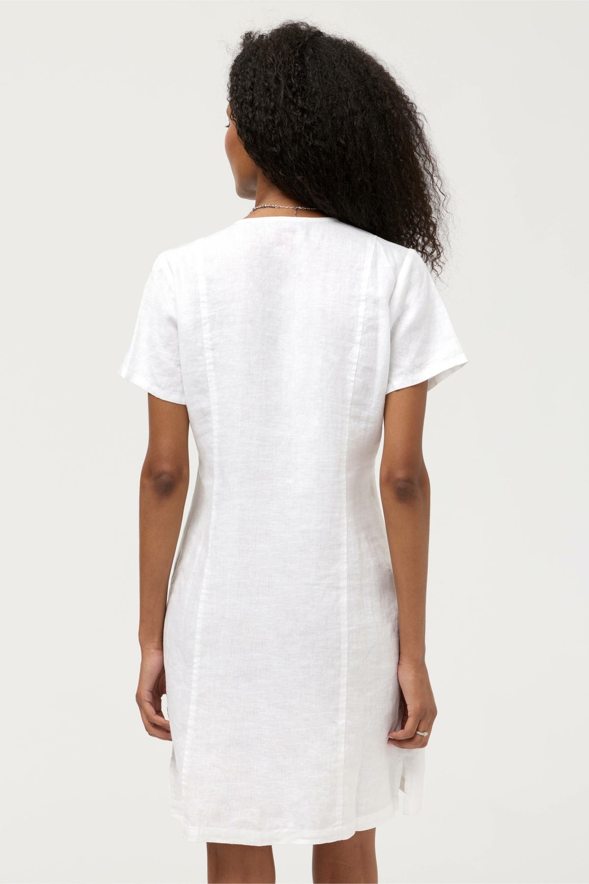 BUTTON FRONT LINEN DRESS