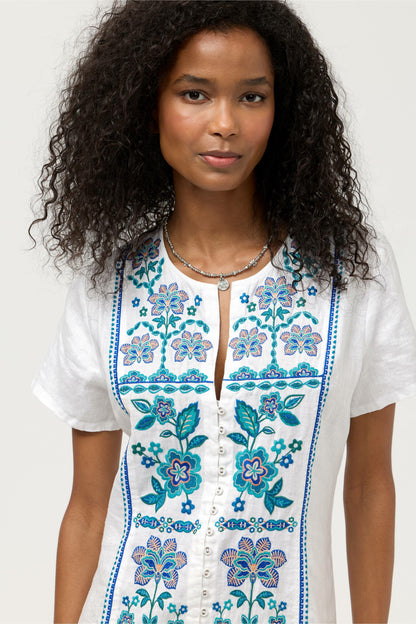 BUTTON FRONT LINEN DRESS